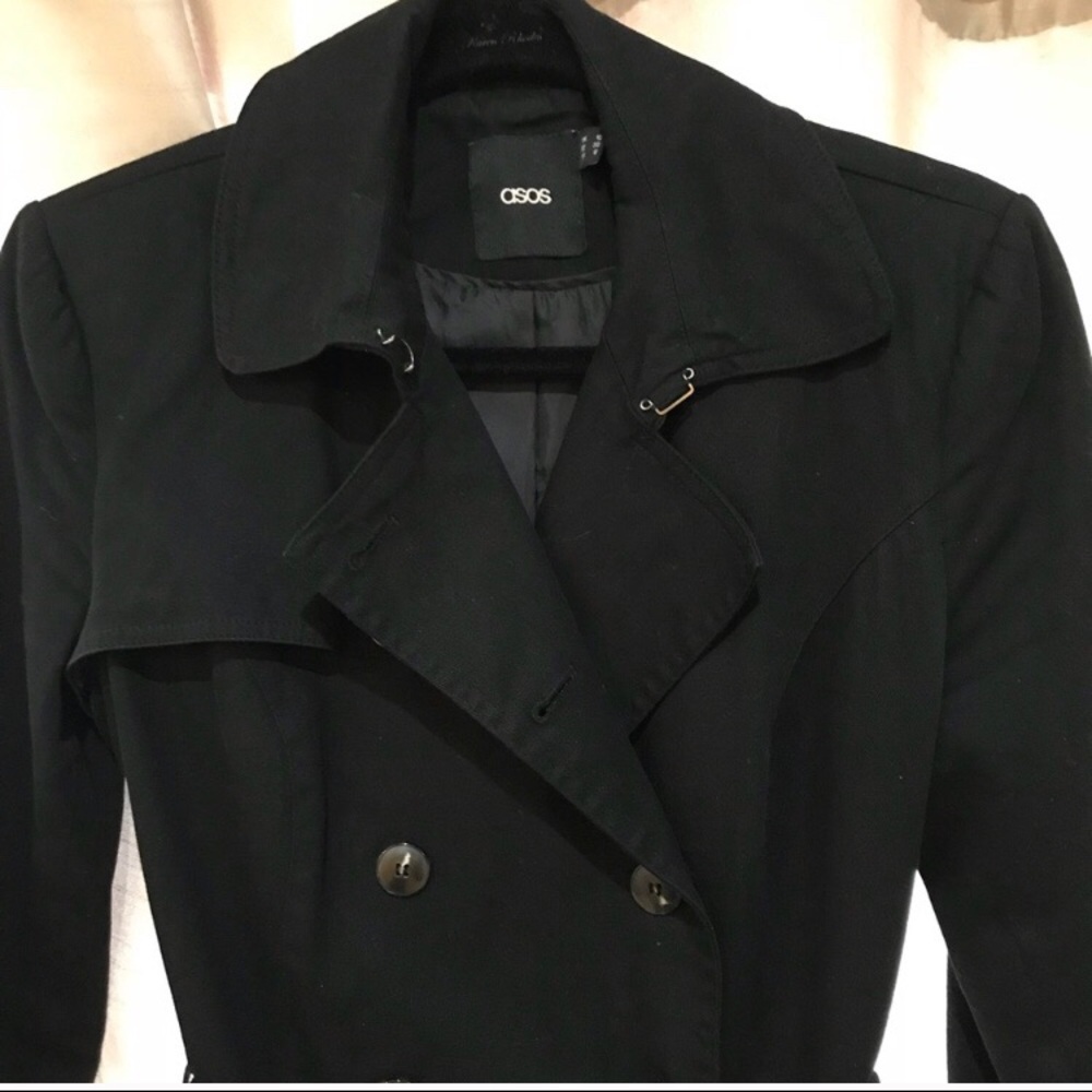 ASOS trench coat black size 6